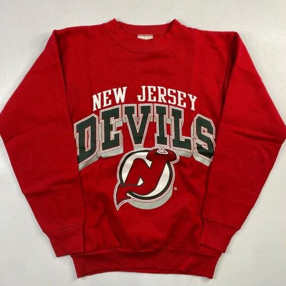 New Jersey Devils Sweatshirt T-Shirt, New Jersey Devils Sweater red New Jersey - Picture 1 of 2